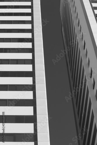 Abstract black and white photograph with fragment of abstract architecture