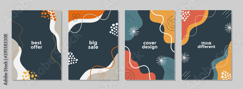 Set of abstract creative artistic templates with winter season concept. Universal cover Designs for Annual Report, Brochures, Flyers, Presentations, Leaflet, Magazine.