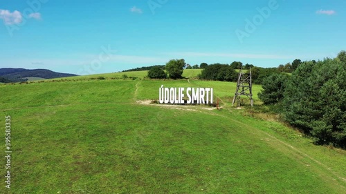 Aerial view of the Udolie smrti monument near the village of Kapisova in Slovakia photo