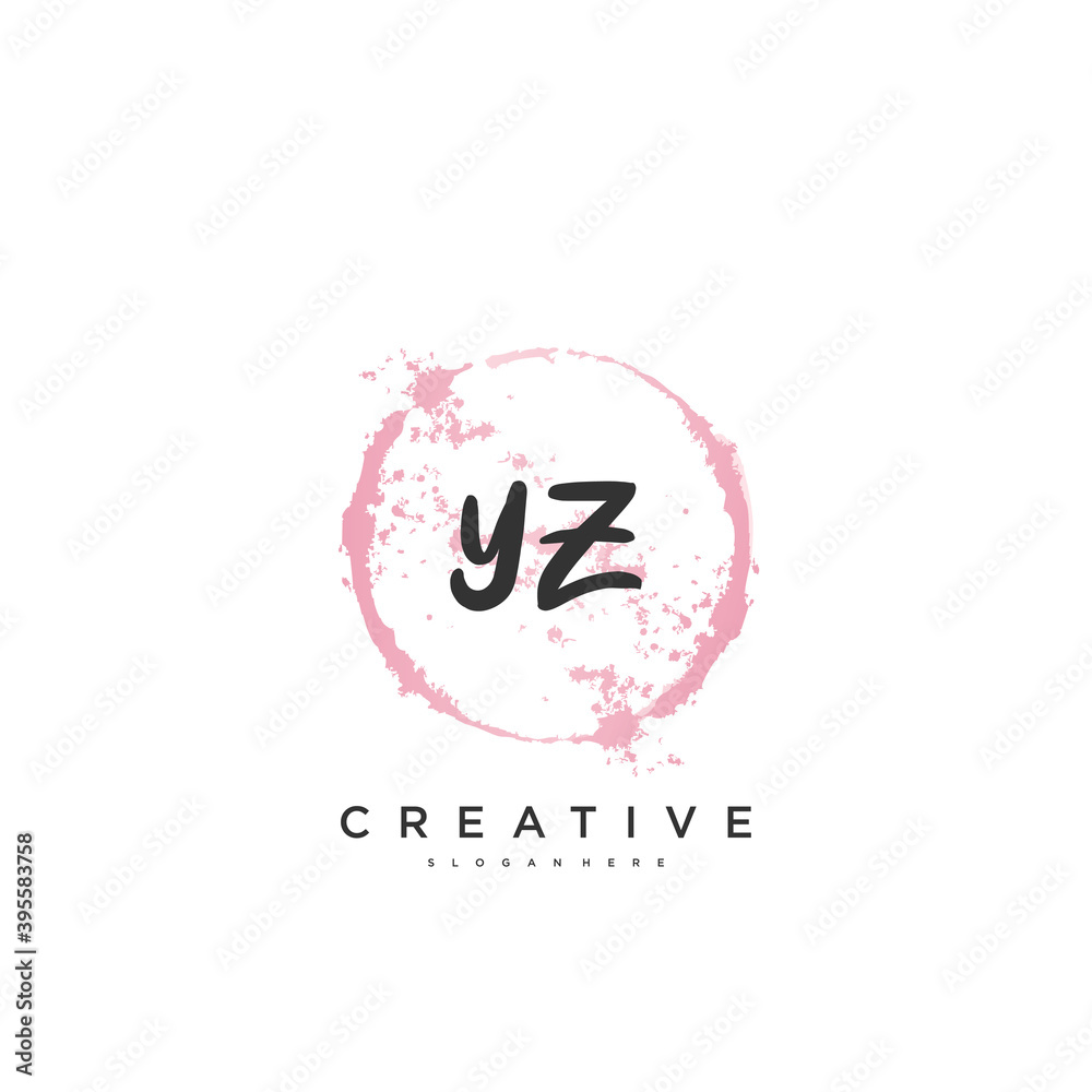 Obraz YZ Beauty vector initial logo, handwriting logo art design of initial signature, wedding, fashion, jewerly, boutique, floral and botanical with creative template for any company or business.