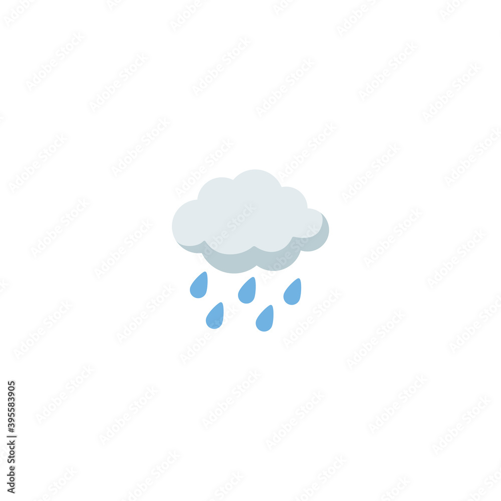 Rain cloud vector isolated icon illustration. Rain cloud icon