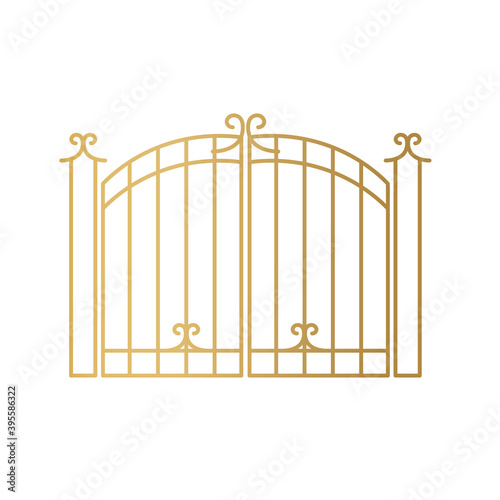 golden modern gate- vector illustration