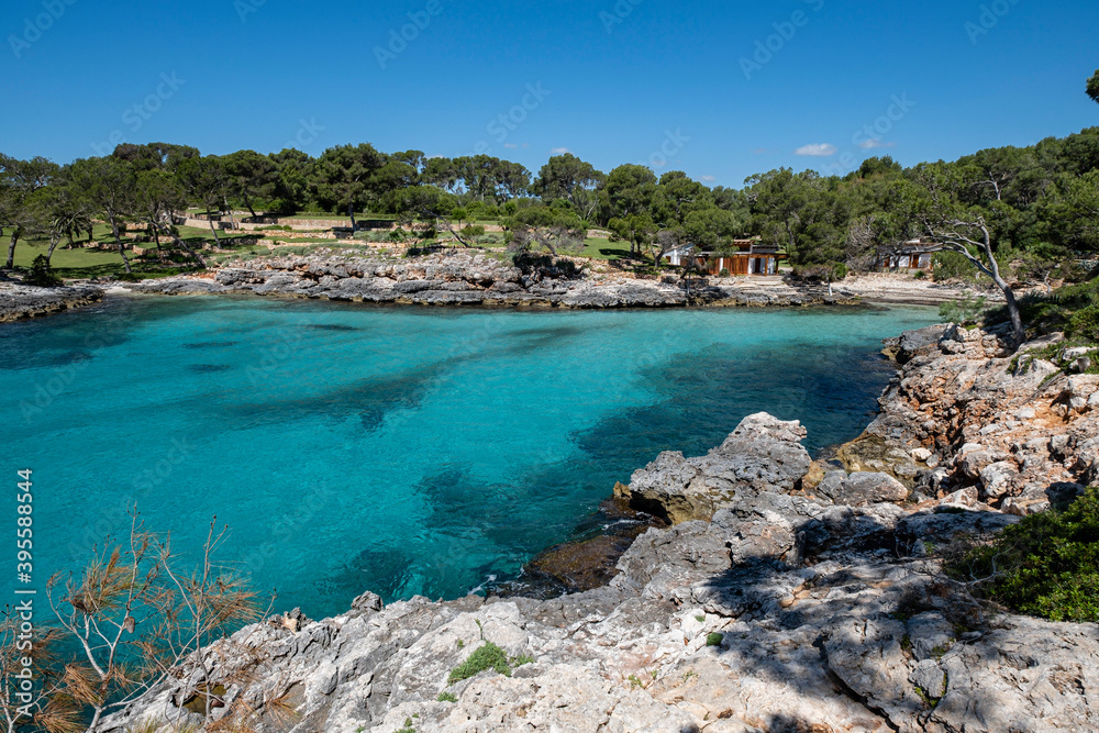Cala Sa Mitjana, Felanitx, Mallorca, Balearic Islands, Spain