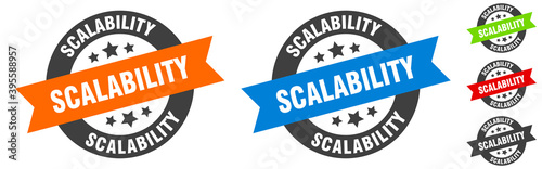 scalability stamp. scalability round ribbon sticker. tag