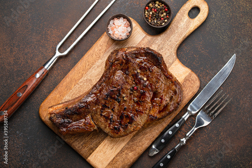 Grilled prime marbled meat Ribeye steak