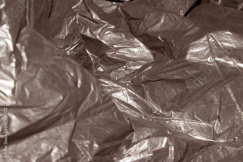 Close Up of A Screwed Up Bin Bag Plastic Material