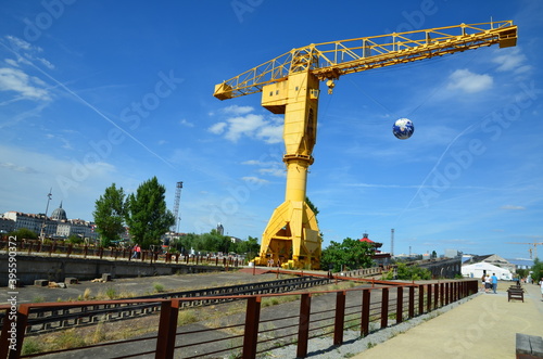 Giant yellow crane in Nantes, France