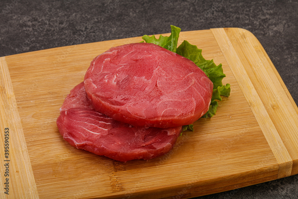 Raw tuna steak for grill