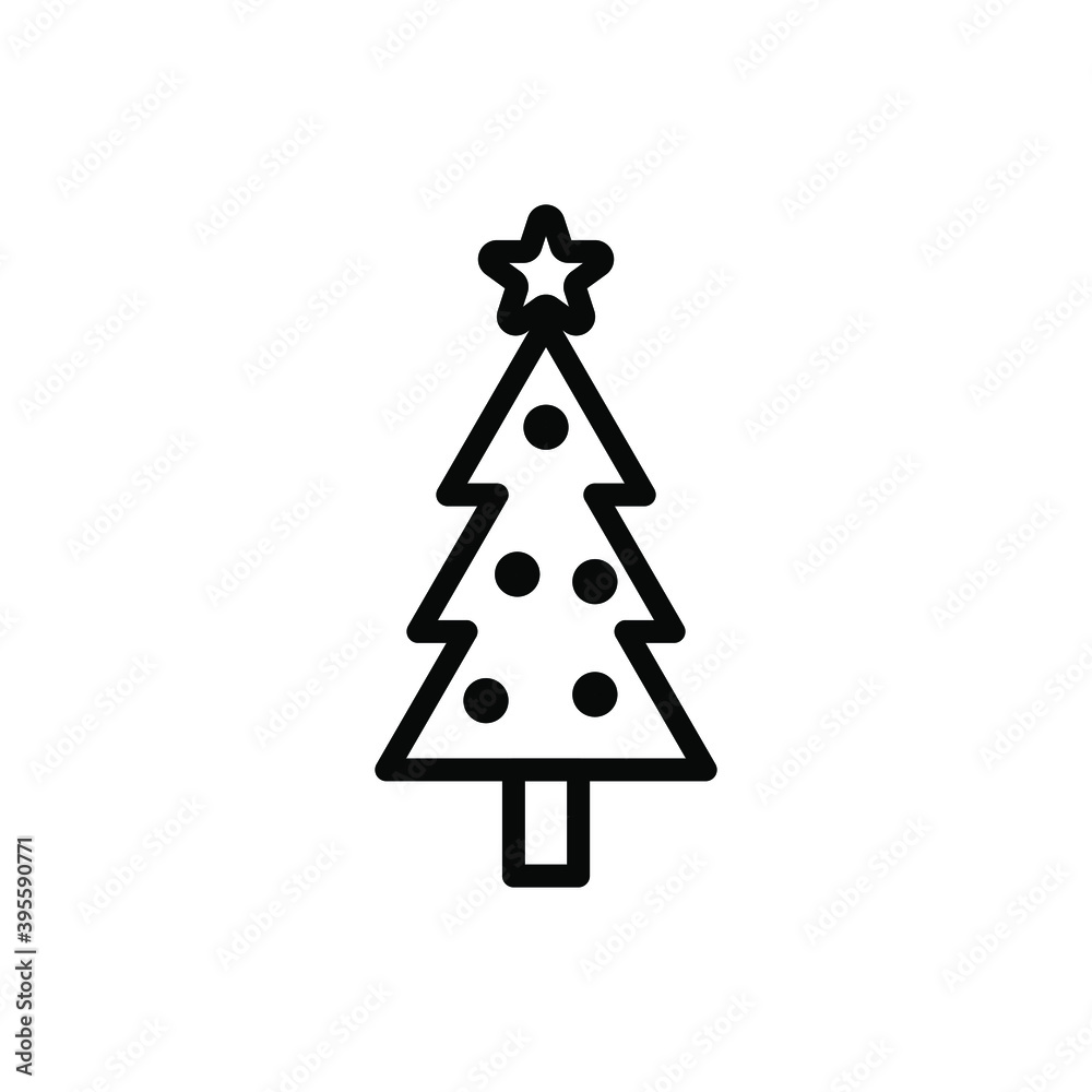 Christmas tree, tree for decoration. Happy New Year related icons, icon, Merry Christmas, holidays, celebration, End Year holidays, outline icons on white background EPS Vector