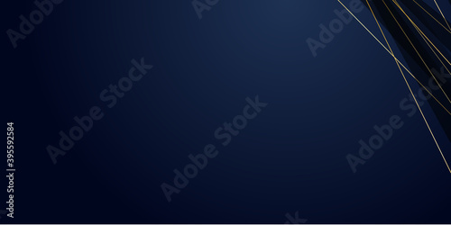 Blue gold abstract presentation background with golden line and overlap shadow. Vector illustration design for business presentation, banner, cover, web, flyer, card, poster, game, texture, slide, mag