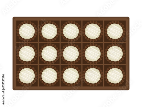 箱に入ったホワイトチョコレートスイーツのイラスト
