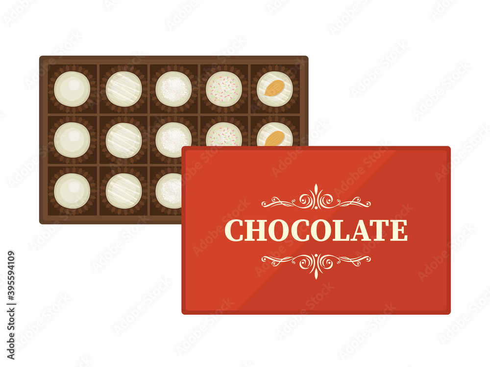 箱に入ったホワイトチョコレートスイーツのイラスト 箱に入ったホワイトチョコレートスイーツのイラスト