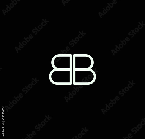 Letter BB alphabet logo design vector. The initials of the letter B and B logo design in a minimal style are suitable for an abbreviated name logo.