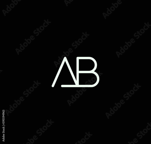 Letter AB alphabet logo design vector. The initials of the letter A and B logo design in a minimal style are suitable for an abbreviated name logo.