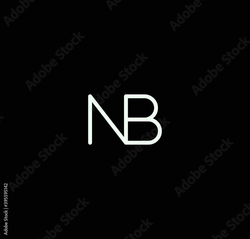 Letter NB alphabet logo design vector. The initials of the letter N and B logo design in a minimal style are suitable for an abbreviated name logo.