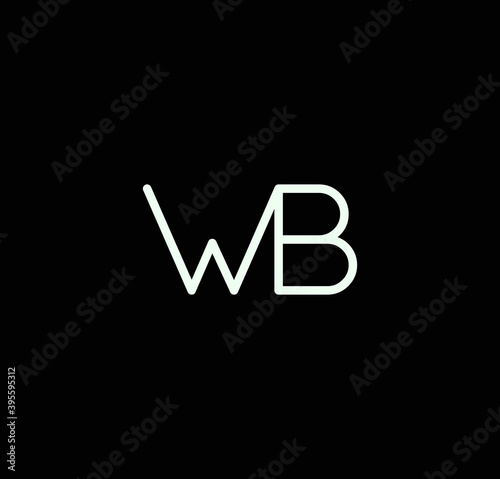 Letter WB alphabet logo design vector. The initials of the letter W and B logo design in a minimal style are suitable for an abbreviated name logo.