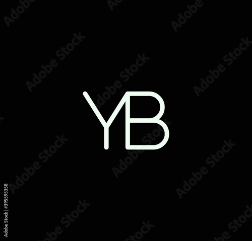 Letter YB alphabet logo design vector. The initials of the letter Y and B logo design in a minimal style are suitable for an abbreviated name logo.