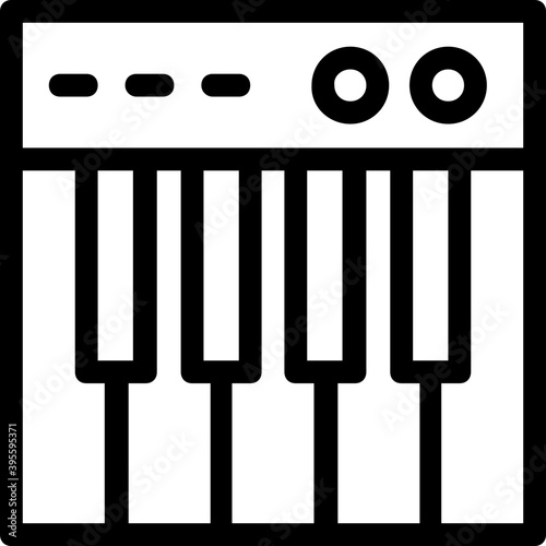  Piano Keyboard Vector Line Icon 