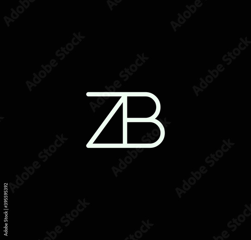 Letter ZB alphabet logo design vector. The initials of the letter Z and B logo design in a minimal style are suitable for an abbreviated name logo.