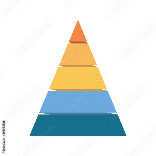 Pyramid Infographic, funnel pyramid business infographic with 5 charts. Template can be edited, recolored, editable. EPS Vector photo