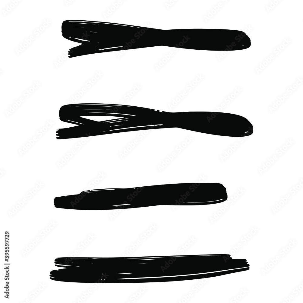 Set of handmade, hand drawn underline strokes isolated on white background EPS Vector Set of handmade, hand drawn underline strokes isolated on white background EPS Vector