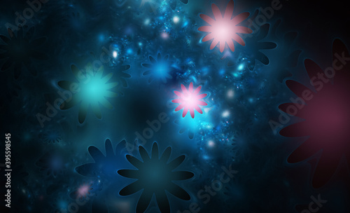 Abstract color dynamic textured background with lighting effect. Fractal art