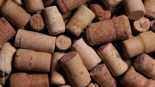 various corks from wine bottles as a video background