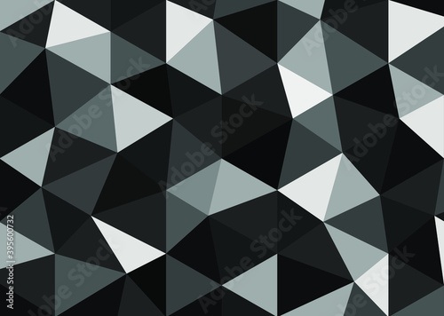 Modern background from different triangles in a black and gray gradient. Abstract geometric polygonal vector illustration.