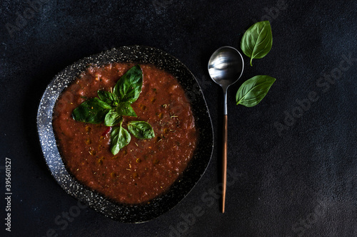 Traditional spanish tomato soup Gazpacho