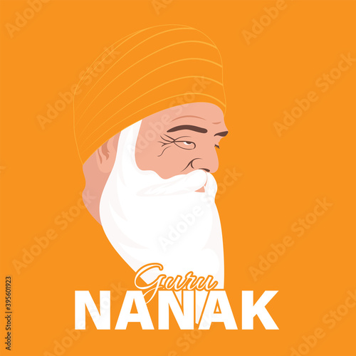 Vector Illustration for Guru Nanak Jayanti the birth anniversary of Guru Nanak dev ji. photo