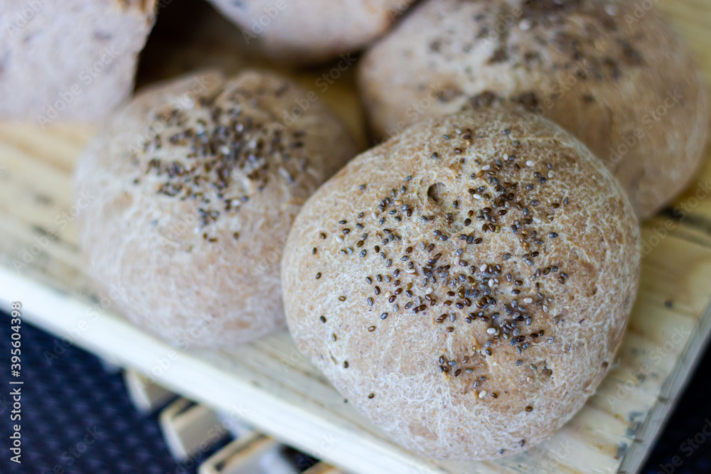 Homemade Rustic Bread Loaf with Seeds Homemade Rustic Bread Loaf with Seeds