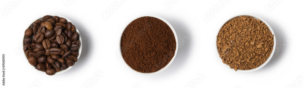 Coffee and coffee beans in studio Coffee and coffee beans in studio