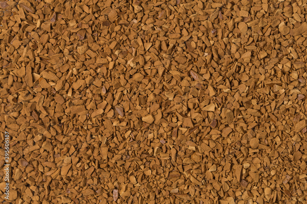Granulated coffee on white in studio Granulated coffee on white in studio