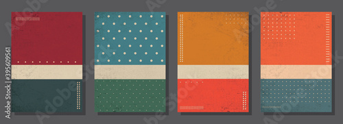 Set of retro covers. Cover templates in vintage design. Abstract vector background template for your design. Retro design templates set for brochures, posters, flyers, banners, covers, placards. © tolgabarin