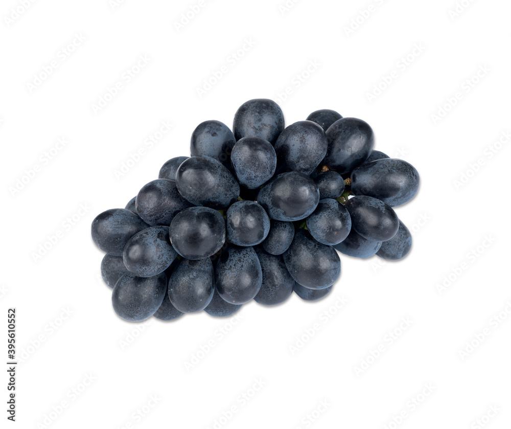 Bunch of purple grapes isolated over white background