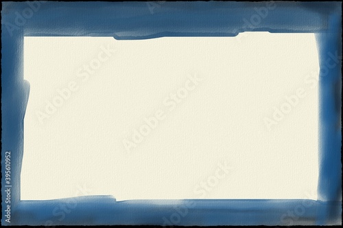 Watercolor frame on rough paper texture.
