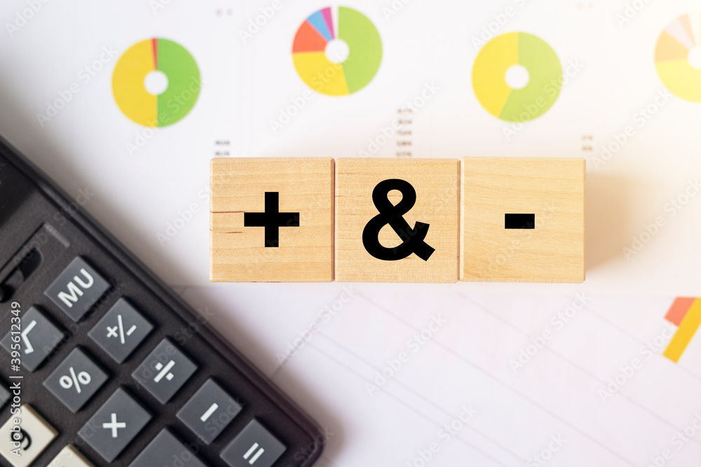 Minus vs plus signs, comparison of opposites, positive vs negative ...