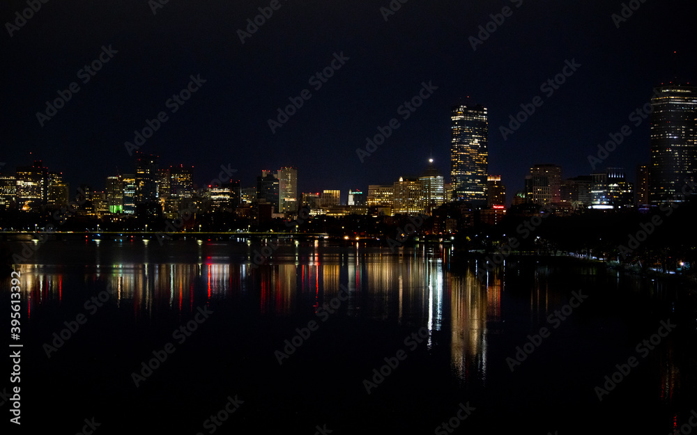 Night View of Boston
