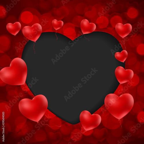 Happy Valentines Day Card with Heart. Vector Illustration