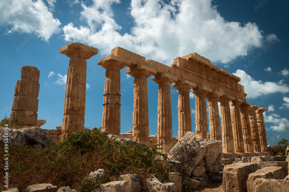 Columns and ruins in Selinunte near Trapani in Sicilia, Italy.