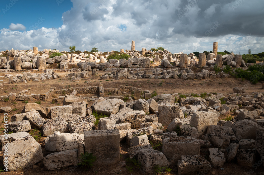 Ruins in Selinunte near Trapani in Sicilia, Italy.
