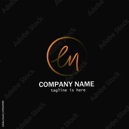 en initial letter handwriting and signature logo
