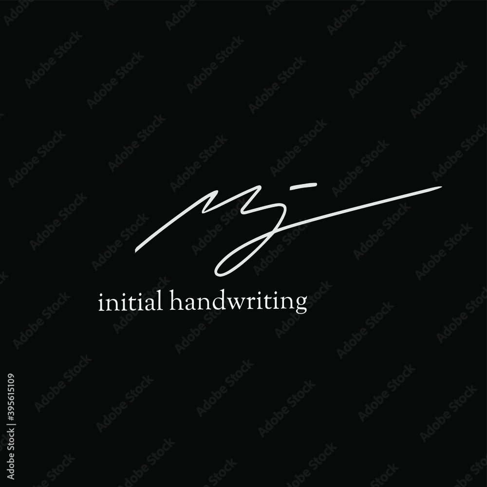 mj initial logo handwriting template vector mj initial logo handwriting template vector