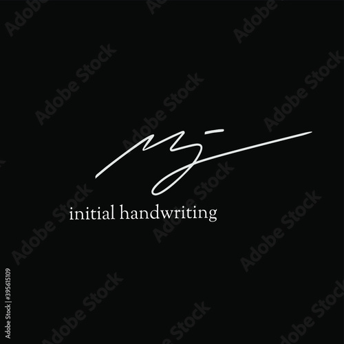 mj initial logo handwriting template vector