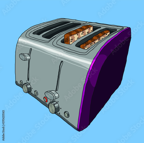 toaster and toast drawing