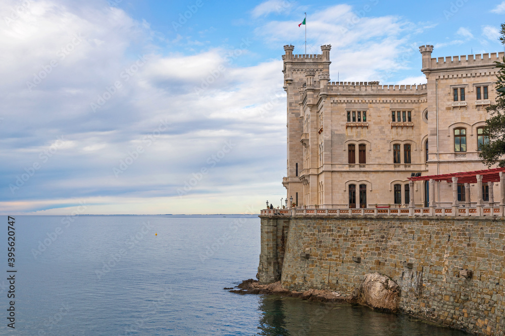 Miramare Castle at Adriatic Sea Trieste Italy
