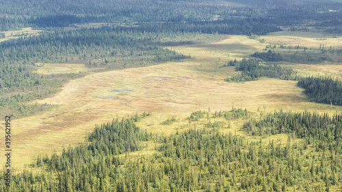 A view of the woods and the backwaters as seen from the top of Vastervalen, Sweden photo