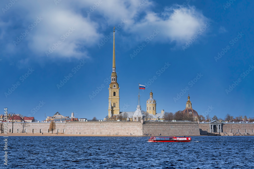 Russia, St. Petersburg, view of the Peter and Paul Fortress on the Neva Russia, St. Petersburg, view of the Peter and Paul Fortress on the Neva