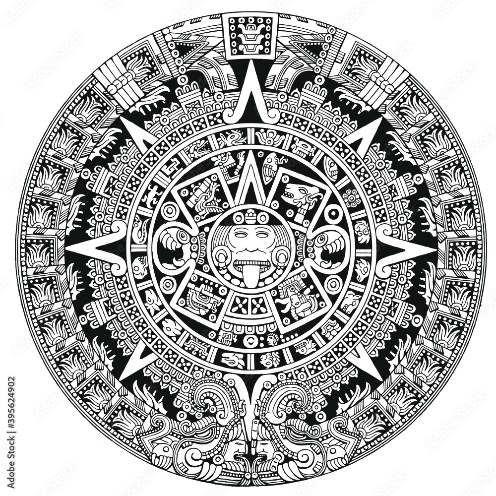 Calendario azteca - obrazy, fototapety, plakaty 