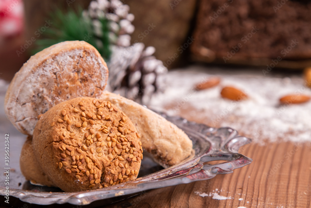 typical spanish polvorones and mantecados at christmas typical spanish polvorones and mantecados at christmas